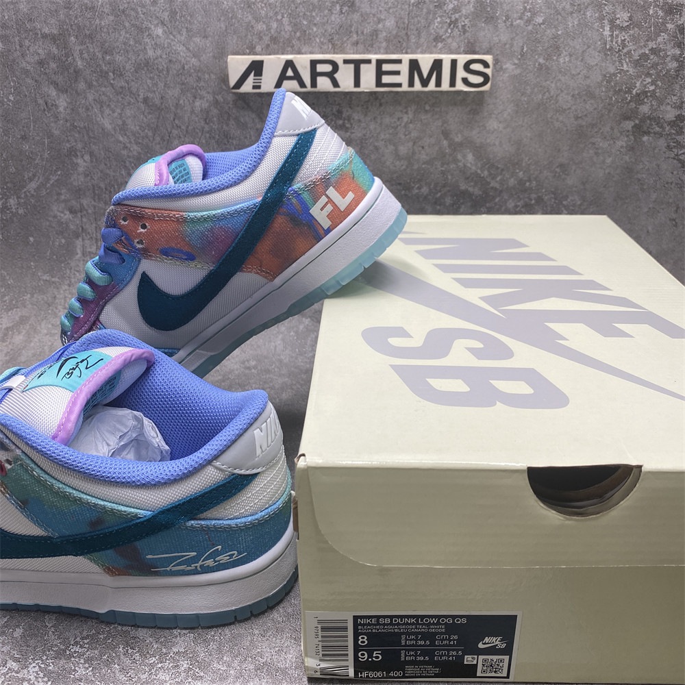 UA Nike SB Dunk Low Futura Laboratories Bleached Aqua