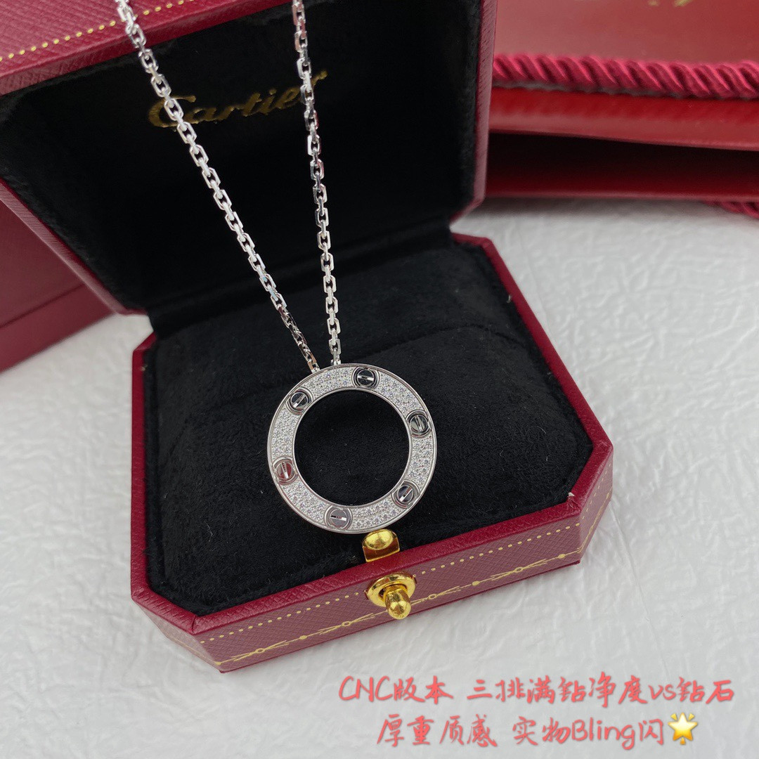 Ca*t*er Double-sided fully diamond-encrusted coin Necklace