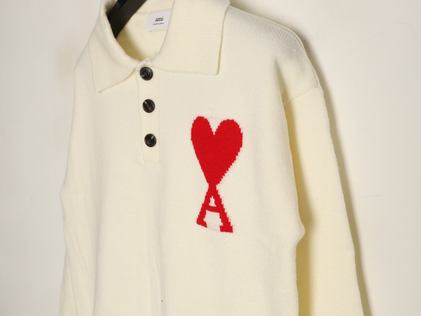 Ami Paris 26ss Knitting Long-sleeved Polo Sweaters