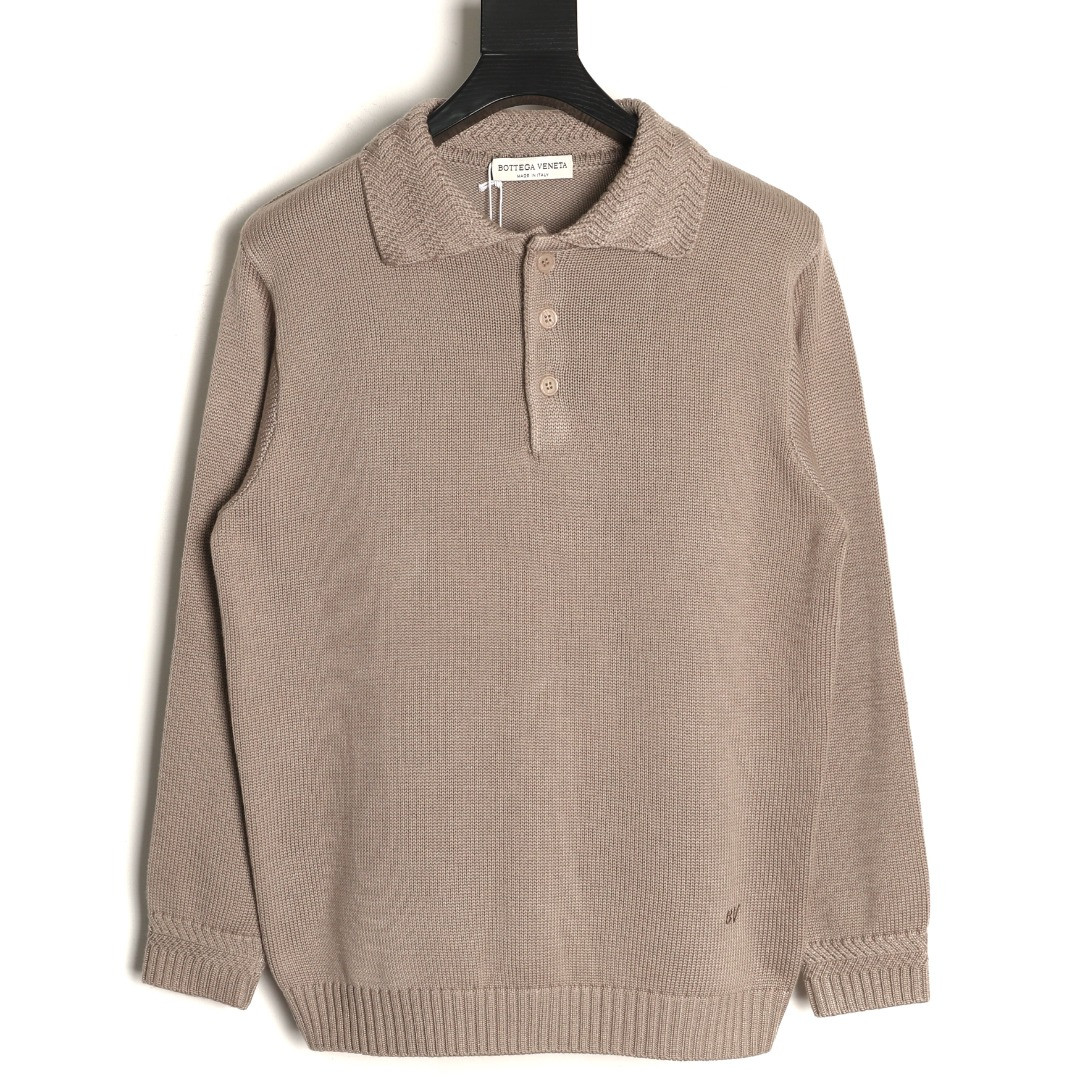 bo*te*ga Ve*ne*ta knitting long-sleeved polo shirt