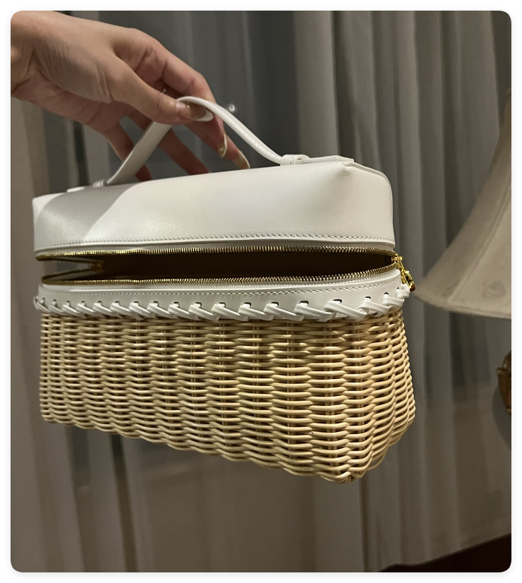 L**o p*ana extra pocket l27 wicker bag 27 x 10 x 16cm