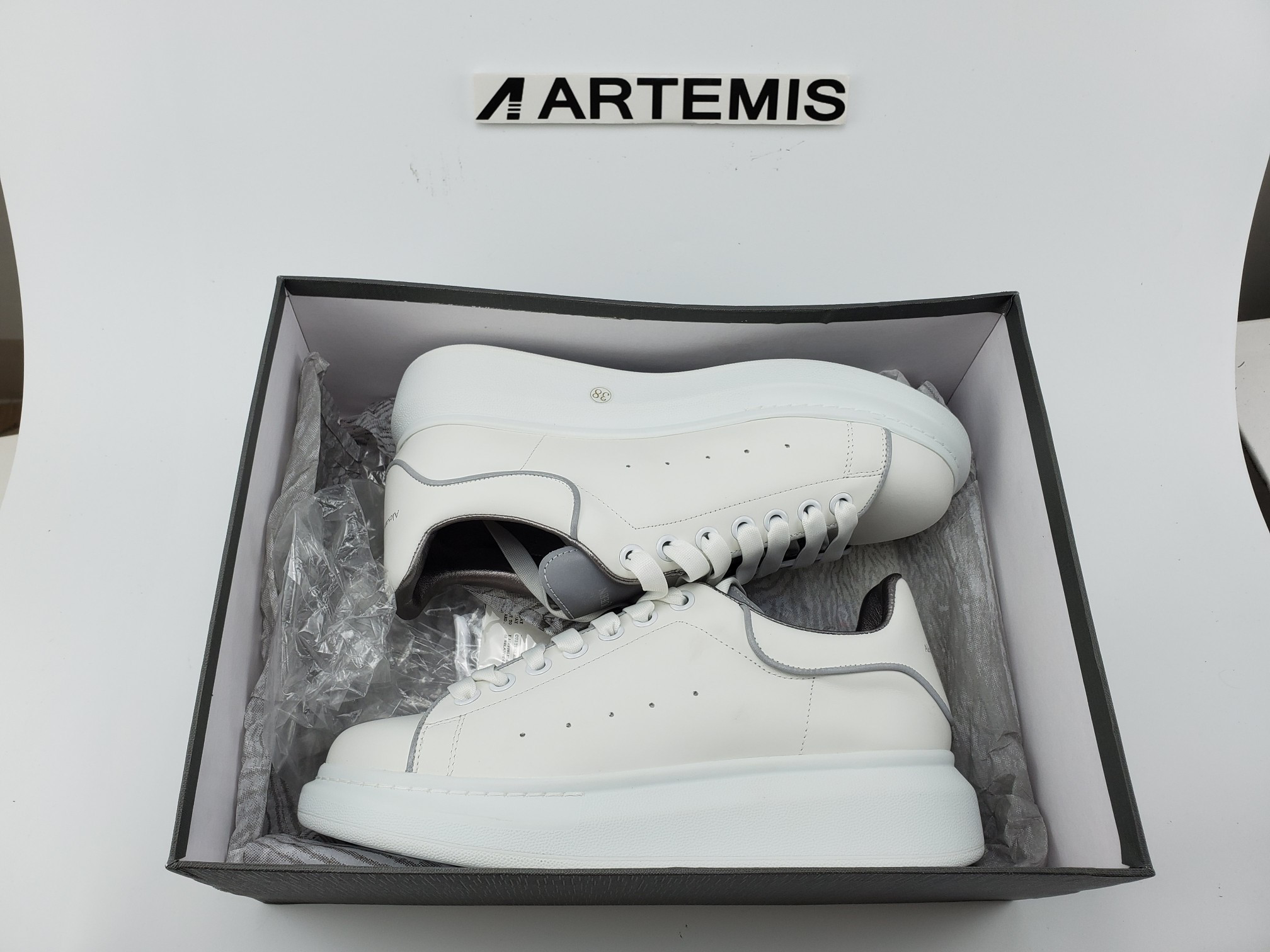 ale*d*r M*Q*en trainers long tongue 3m reflective