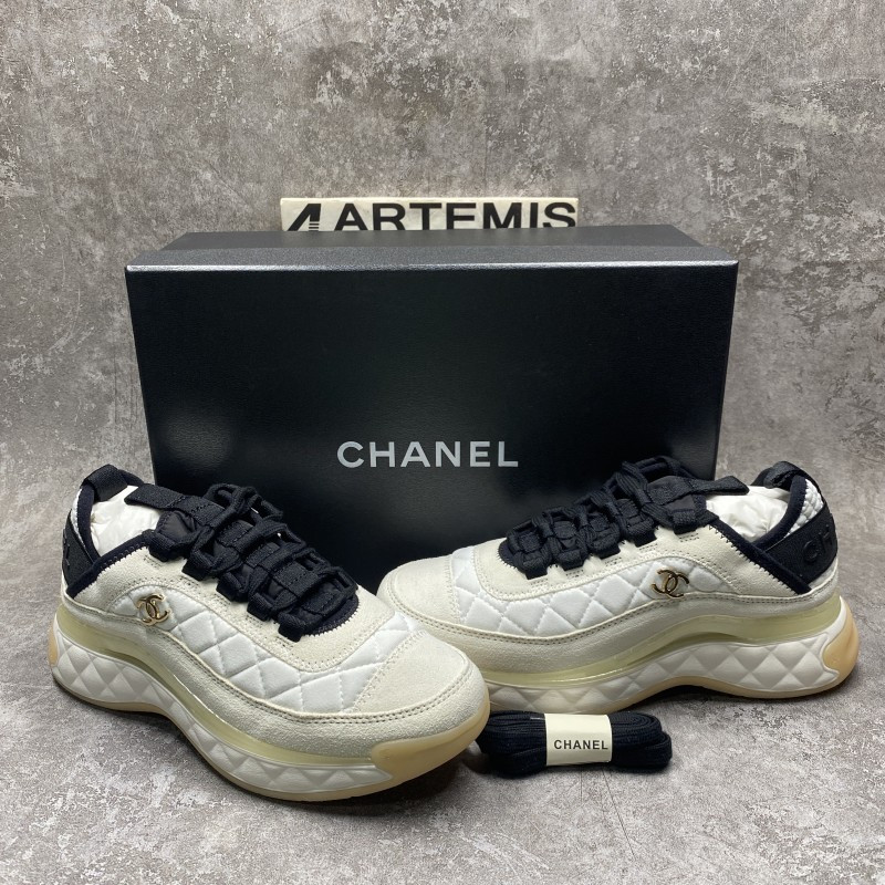 Ch*el white ivory cc sneakers