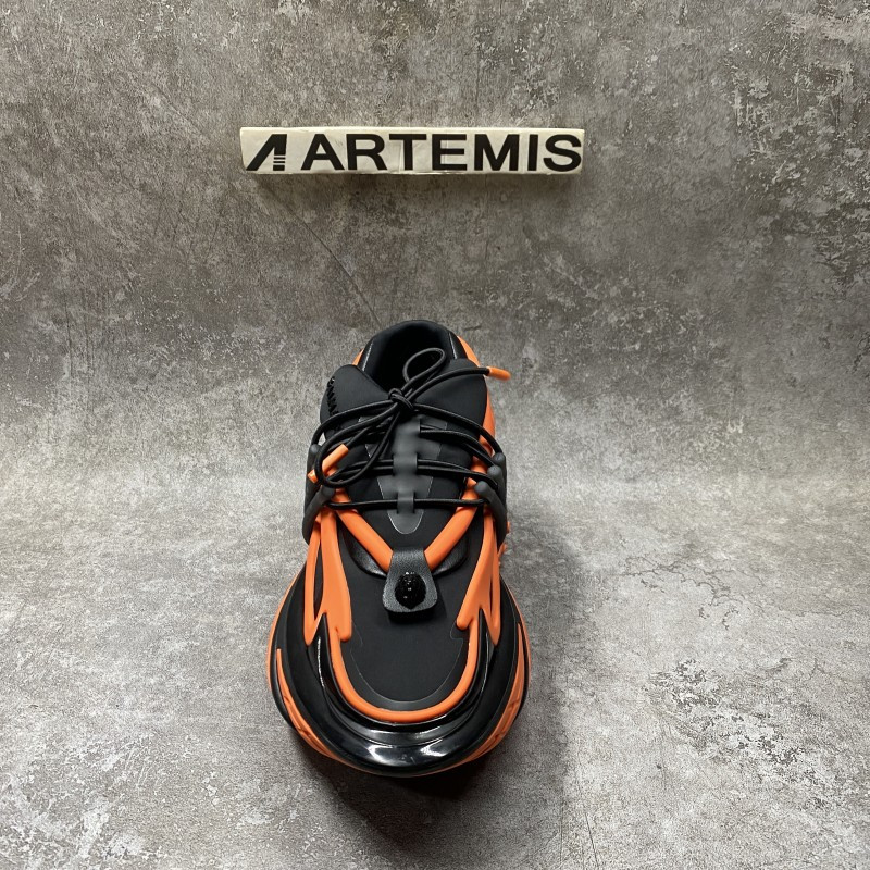 Balmain Neoprene And Leather Unicorn Low Top Sneakers