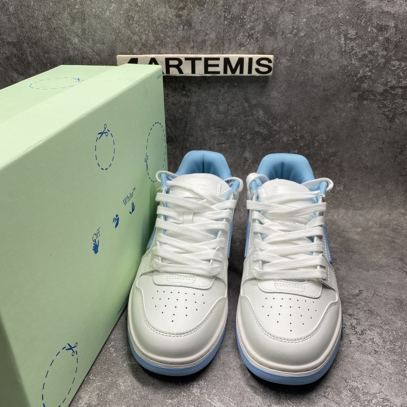 OFF-WHITE Out Of Office OOO 30 MM Low Tops White Light Blue