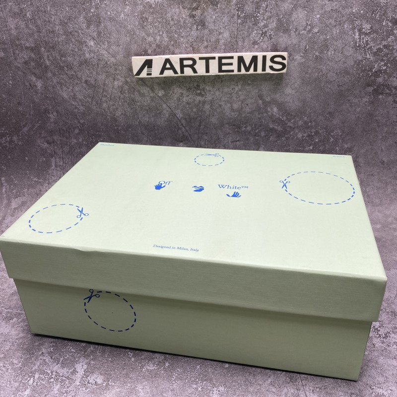 OFF-WHITE Out Of Office OOO Low Tops White Iridescent Blue