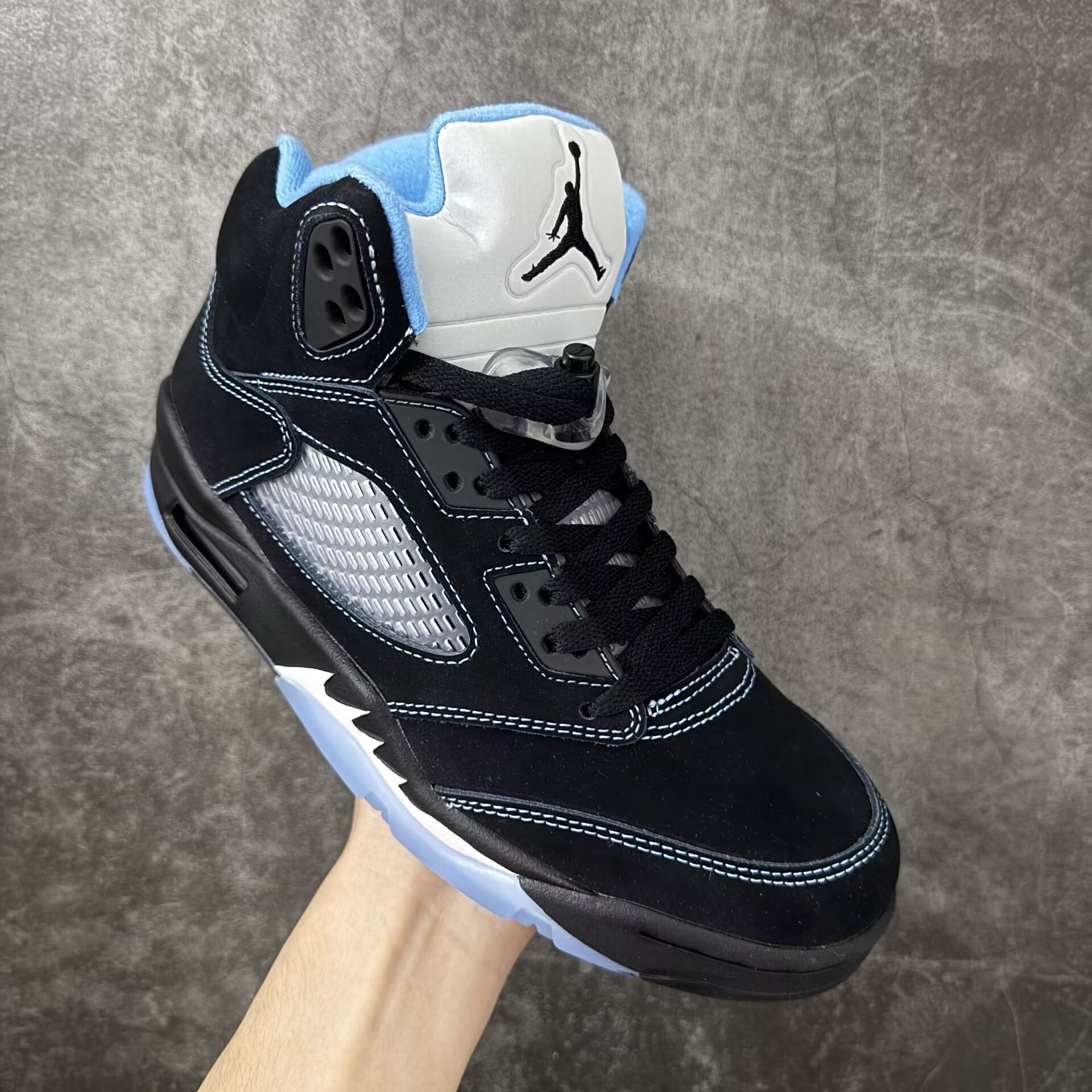 UA Jordan 5 Retro Black University Blue