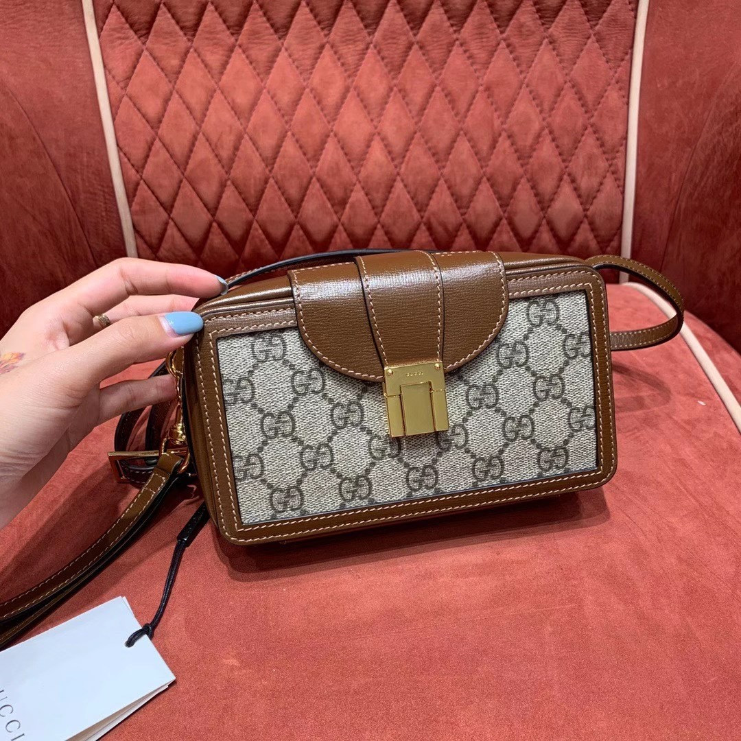 G*u*i GG mini bag with clasp closure