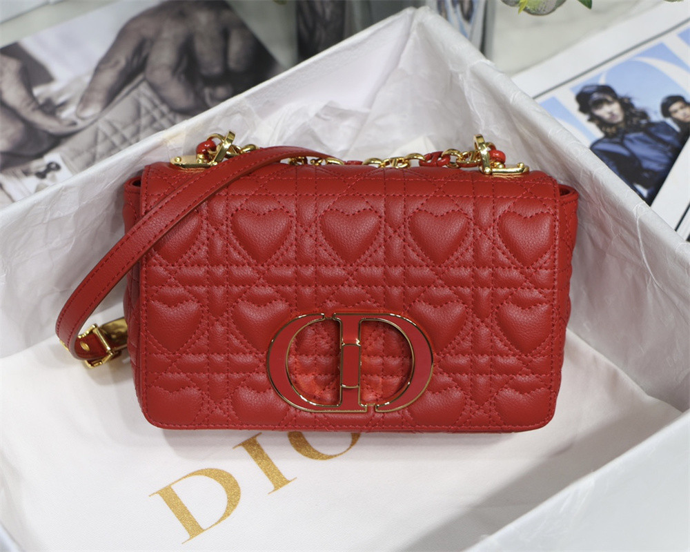 SMALL D*0r CARO BAG amour red 20 x 12 x 7 cm