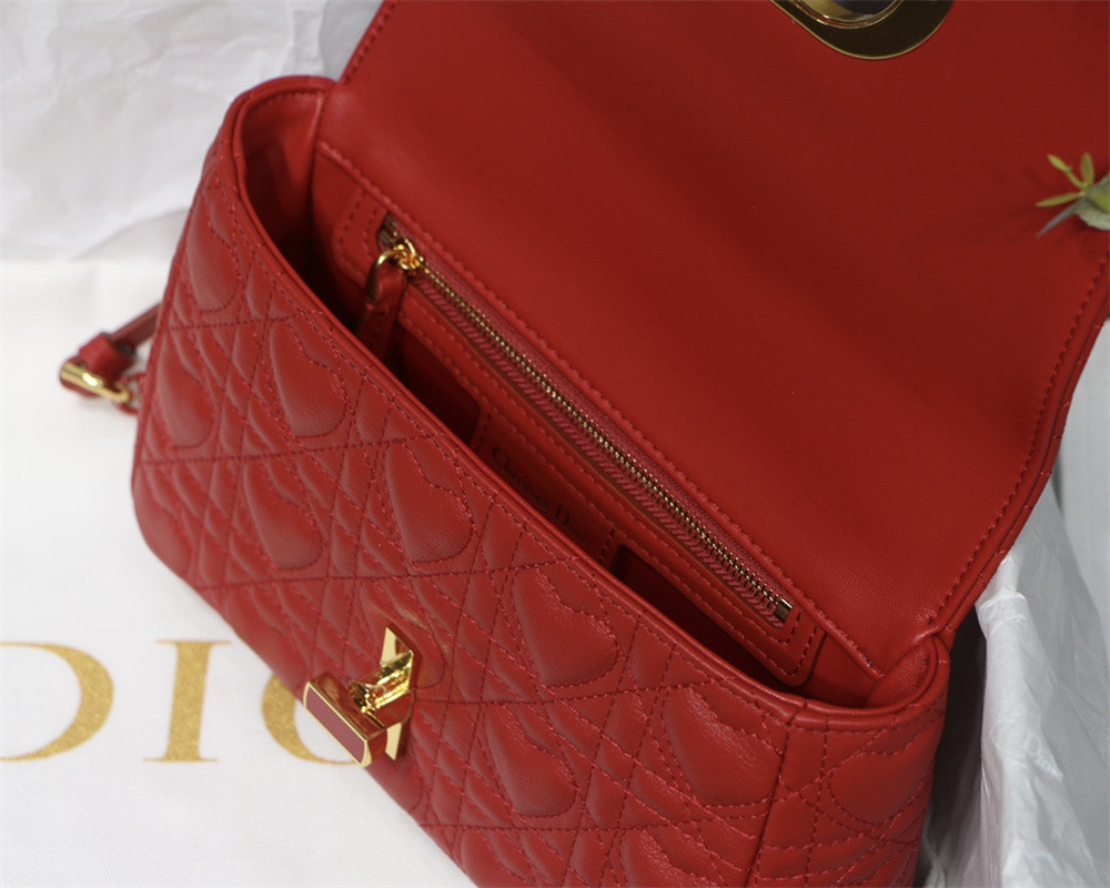 SMALL D*0r CARO BAG amour red 20 x 12 x 7 cm