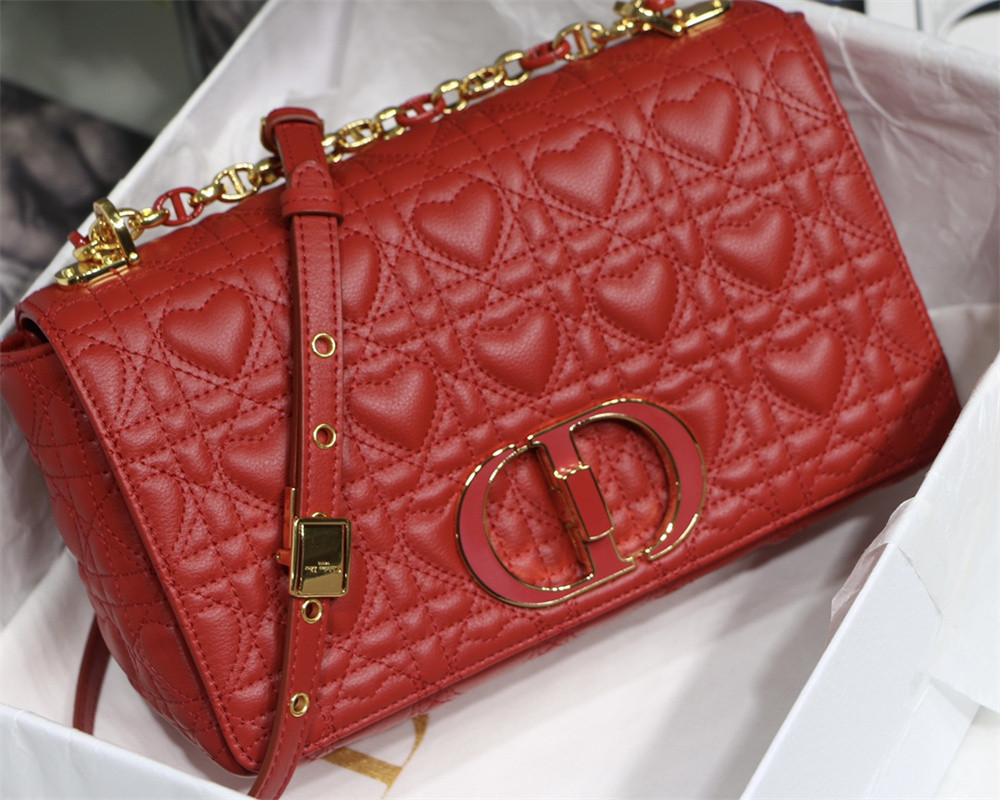 MEDIUM D*0r CARO BAG amour red 25.5 x 15.5 x 8 cm