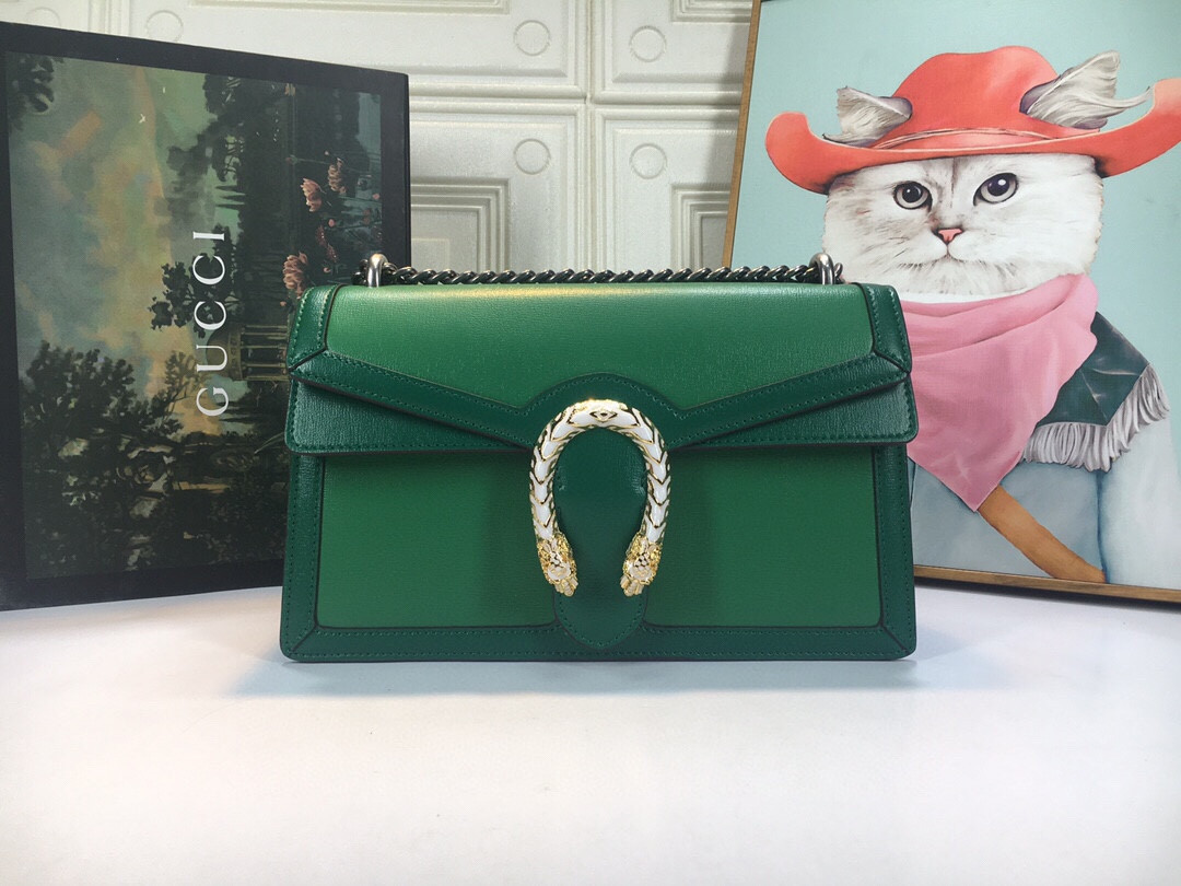 G*u*i DIONYSUS SMALL SHOULDER BAG GREEN 11"Wx7"Hx3.5"D