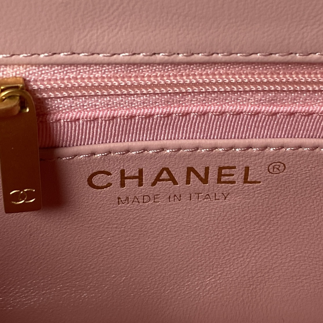 Ch*el MINI FLAP BAG PINK 4.7 × 7.8 × 2.3 in