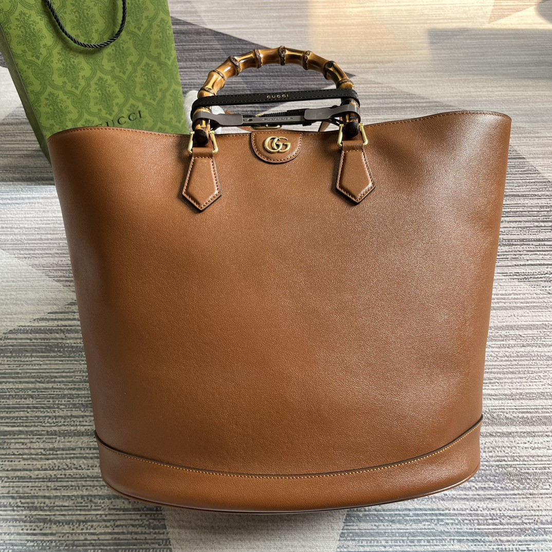 G*u*i DIANA LARGE TOTE BAG Brown 40W x 34H x 21D CM