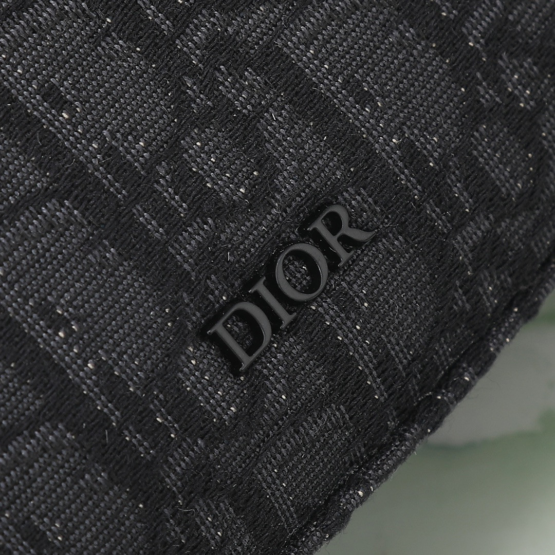 D*0r Safari Bag with Strap  Black D*0r Oblique Jacquard  8.5 x 6 x 2.5 inches