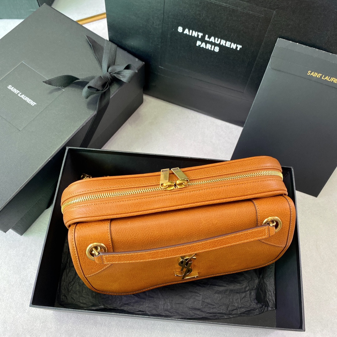 Y*L NIKI MEDIUM IN VINTAGE LEATHER ORANGE 11 X 7.8 X 3.3 INCHES