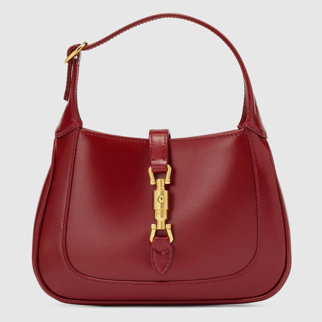 G*u*i JACKIE 1961 MINI SHOULDER BAG RED 7.5"W x 5.1"H x 1.2"D