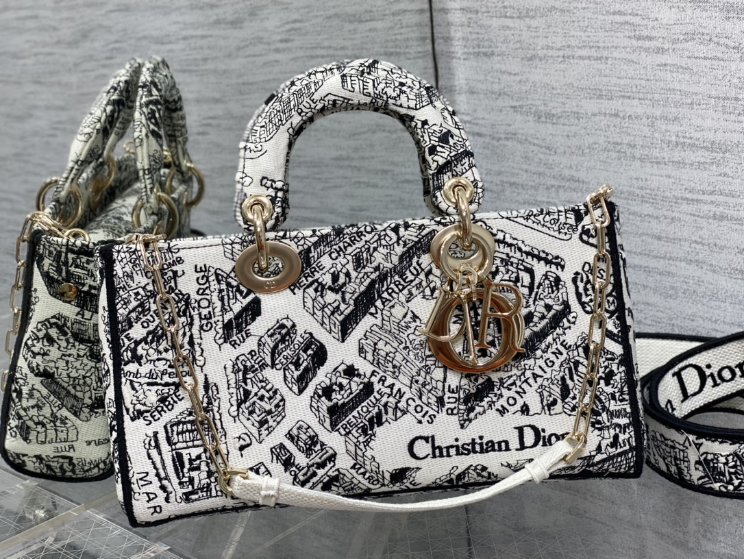 D*0r Lady D-Joy bag medium black white 26 x 13.5 x 5 cm
