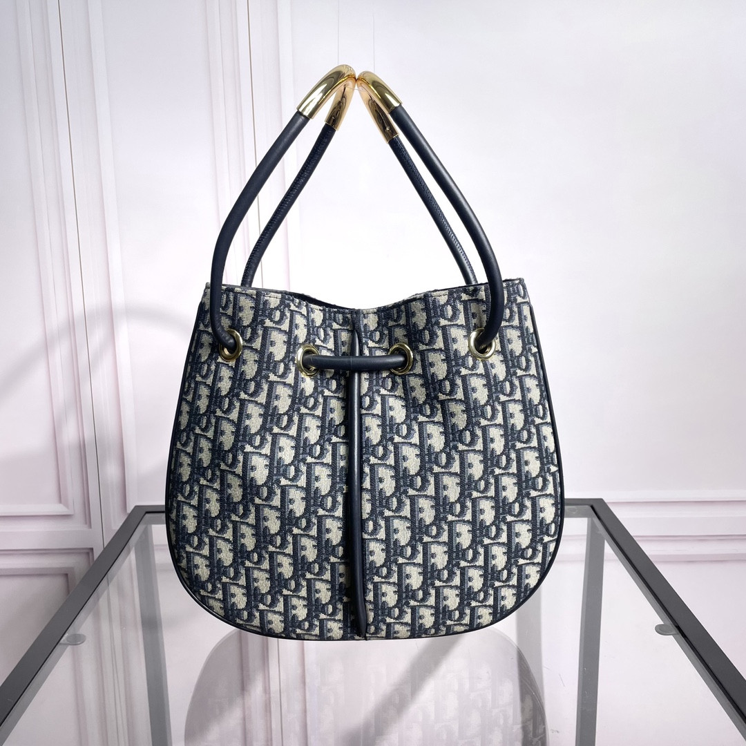 Medium D*0r Nolita Bag Blue D*0r Oblique Jacquard 10.5 x 10 x 2 inches