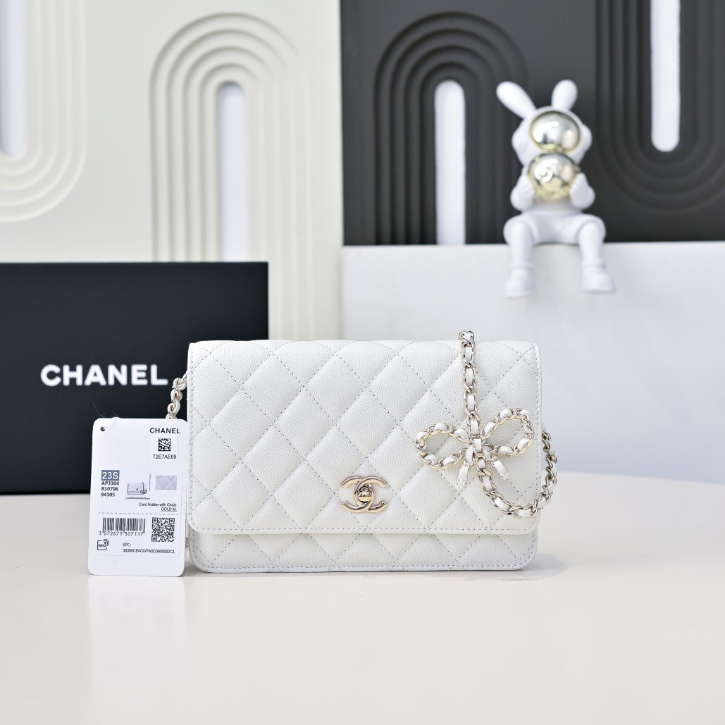 Ch*el WOC CLASSIC WALLET ON CHAIN 12.3x19.2x3.5cm