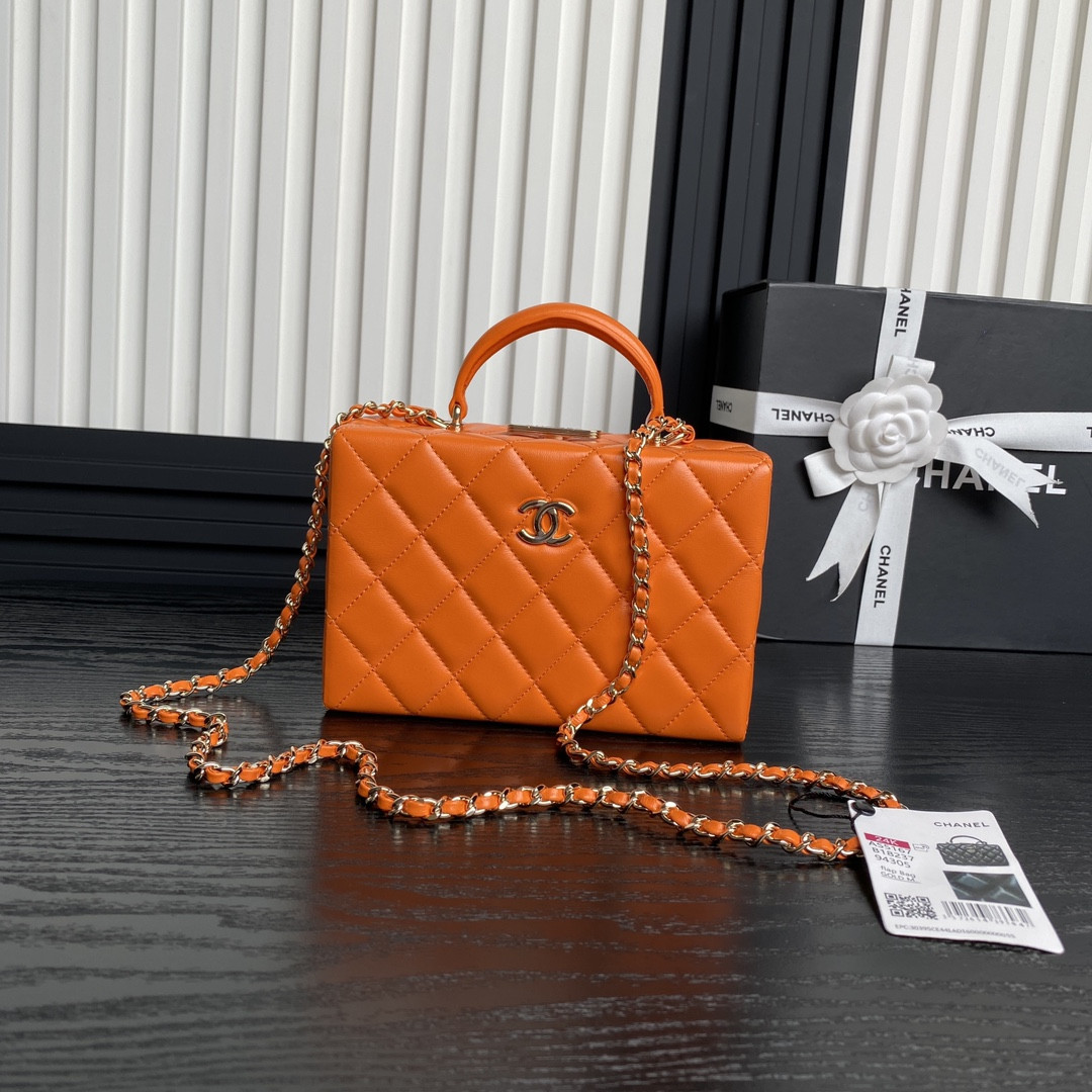 Ch*el Small Box Bag 12.5x18x6.5cm