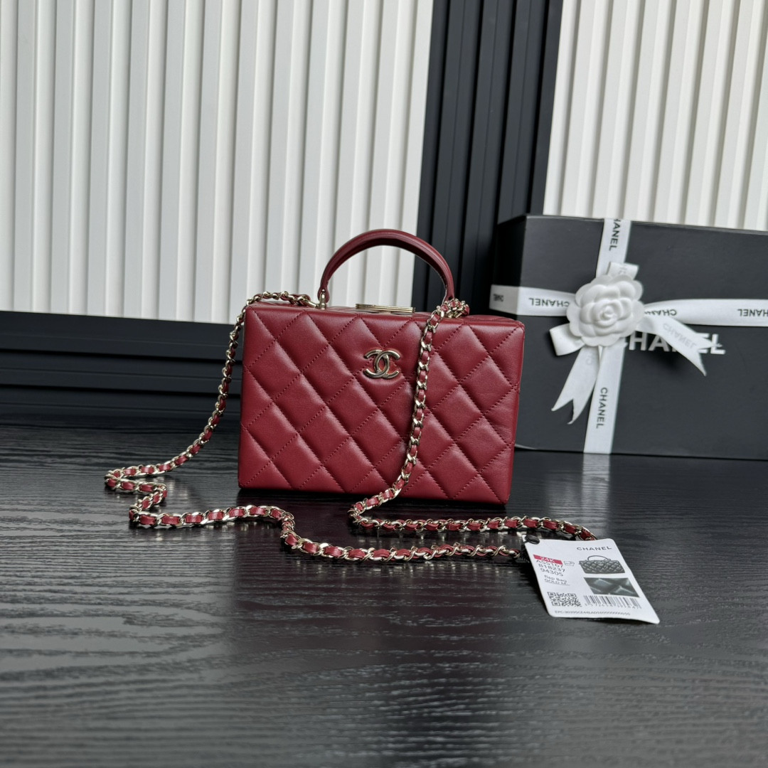 Ch*el Small Box Bag 12.5x18x6.5cm