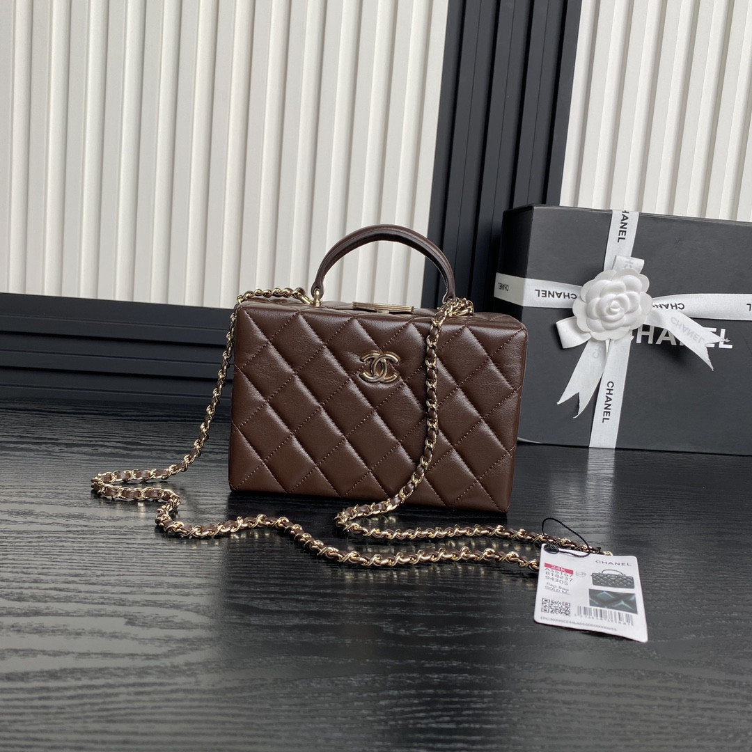Ch*el Small Box Bag 12.5x18x6.5cm