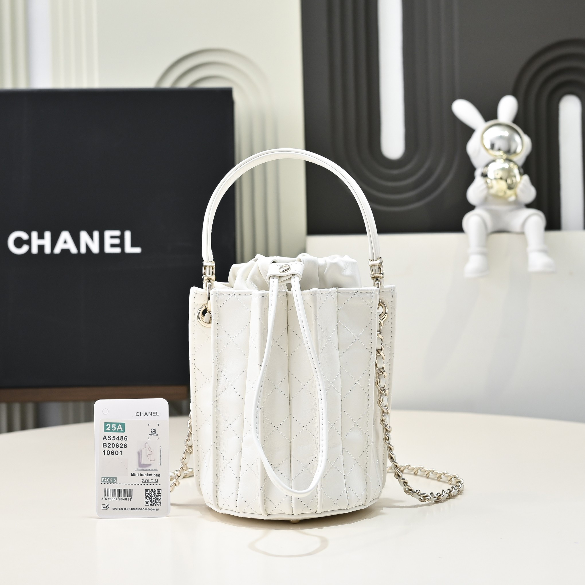 Ch*el Mini Bucket Bag AS5486 15.2x14x14cm